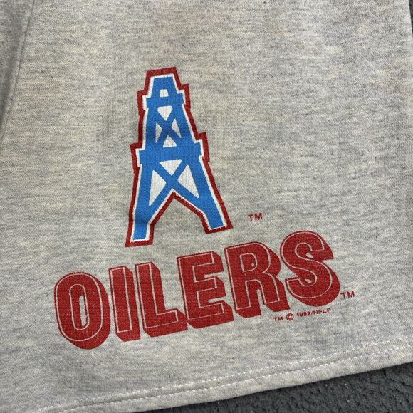 Vtg Houston Oilers Sweats Sweat Shorts Men’s Large Made in USA Licensed Dated - Picture 3 of 15